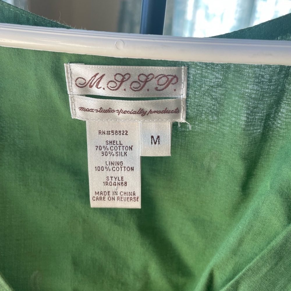 Vintage Max Studio silk blend green floral dress - Picture 8 of 12